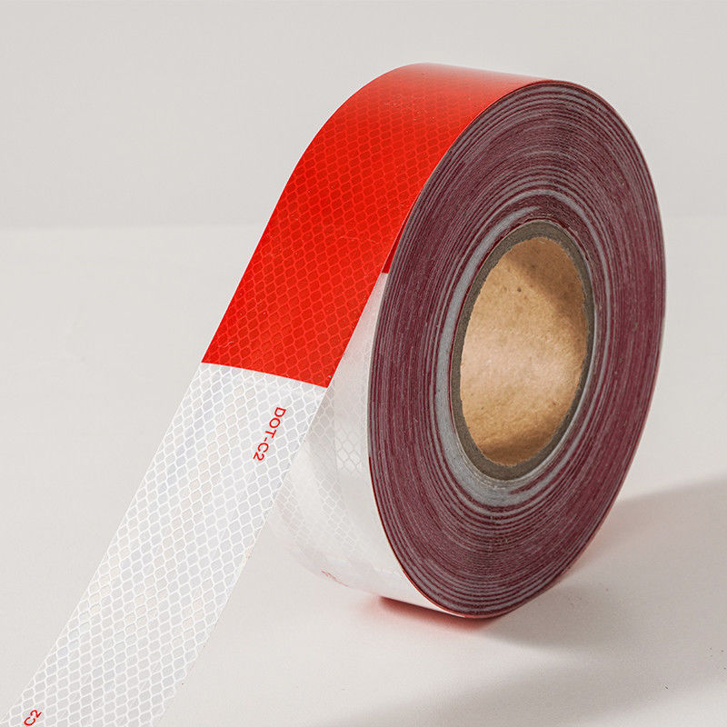 50mm 2 بوصة الأبيض الأحمر الملصق DOT C2 الشريط الآمن العاكس الملصقات على شاحنة للسيارات