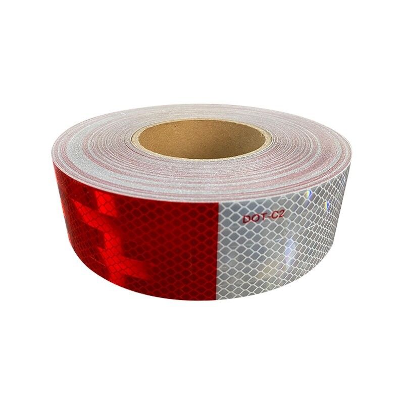 لاصق الذاتي DOT-C2 الأحمر والأبيض الزجاجي العاكس العكسي الشريط الملصقات لسيارات مقطورة شاحنة