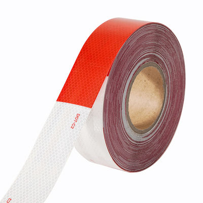 سعر جيد DOT-C2 الشريط الأمني العاكس المقاوم للماء في الأحمر والأبيض الملصق الضوئي للمقطورات علامات المرور المنتج الانترنت
