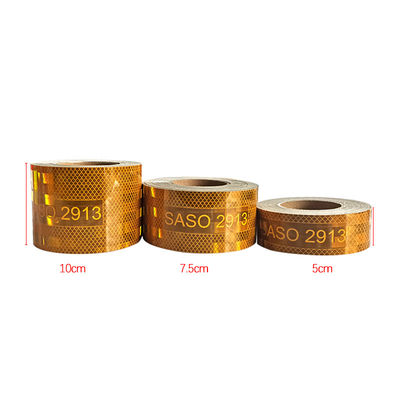 سعر جيد SASO 2913 الصفراء المملكة العربية السعودية الشريط العاكس الملصق لسلامة الشاحنات الانترنت