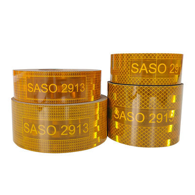 سعر جيد SASO 2913 شريط عاكس 4 بوصة معدن أصفر أحمر أبيض عاكس شريط عاكس الانترنت