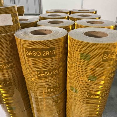 سعر جيد الشريط العاكس الأصفر المعدني لـ SASO 2913 مع طبقة الألومنيوم الانترنت