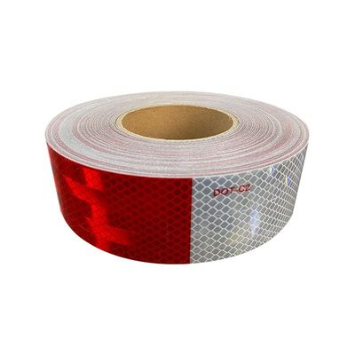 سعر جيد لاصق الذاتي DOT-C2 الأحمر والأبيض الزجاجي العاكس العكسي الشريط الملصقات لسيارات مقطورة شاحنة الانترنت