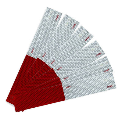 سعر جيد Red/White DOT-C2 Reflective Safety Tape Conspicuity Tape for Vehicles, Trailers, Trucks الانترنت